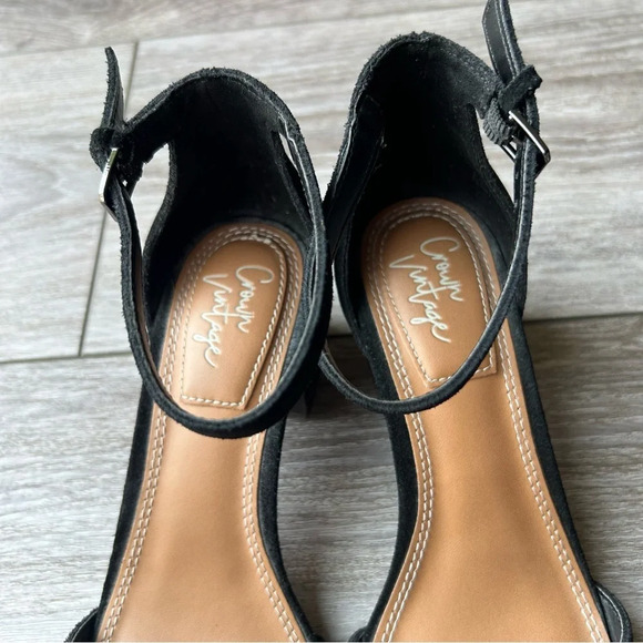 CROWN VINTAGE Valentinaa D'Orsay Black Leather Strappy Pumps - Picture 5 of 15